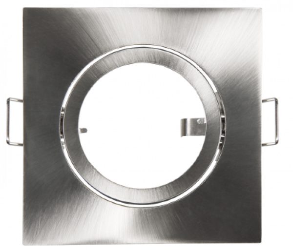Einbaurahmen silber gebürstet eckig, 82x82mm, schwenkbar, Bajonett Verschluss